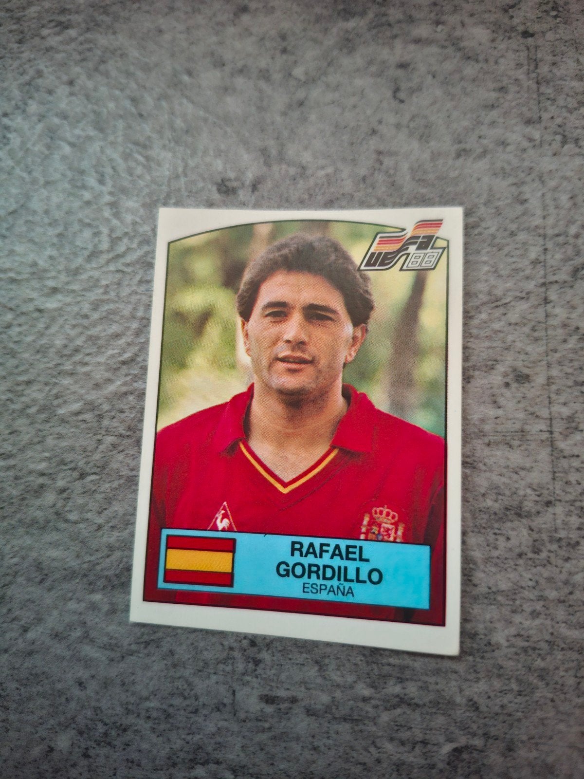Panini sticker Euro 88 Duitsland. Rafael Gordillo Spanje., Verzenden, Zo goed als nieuw, Sticker