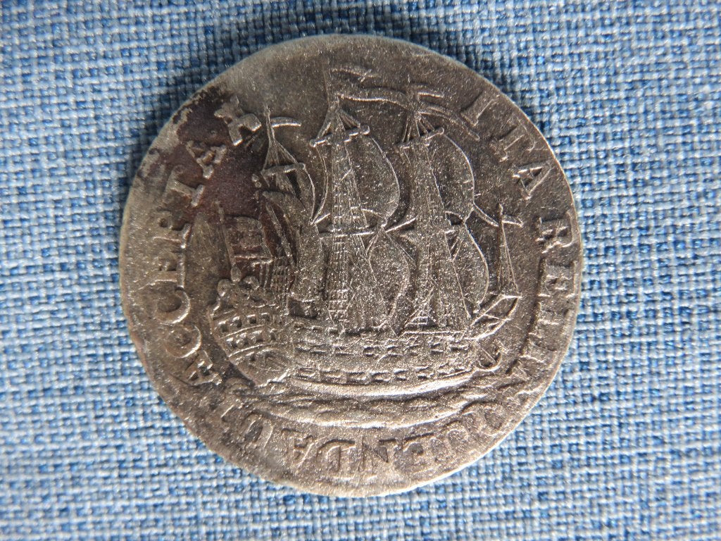 Scheepjes schelling – Zeeland . 1771 - bodemvondst, Postzegels en Munten, Munten | Nederland, Vóór koninkrijk, Zilver, Losse munt