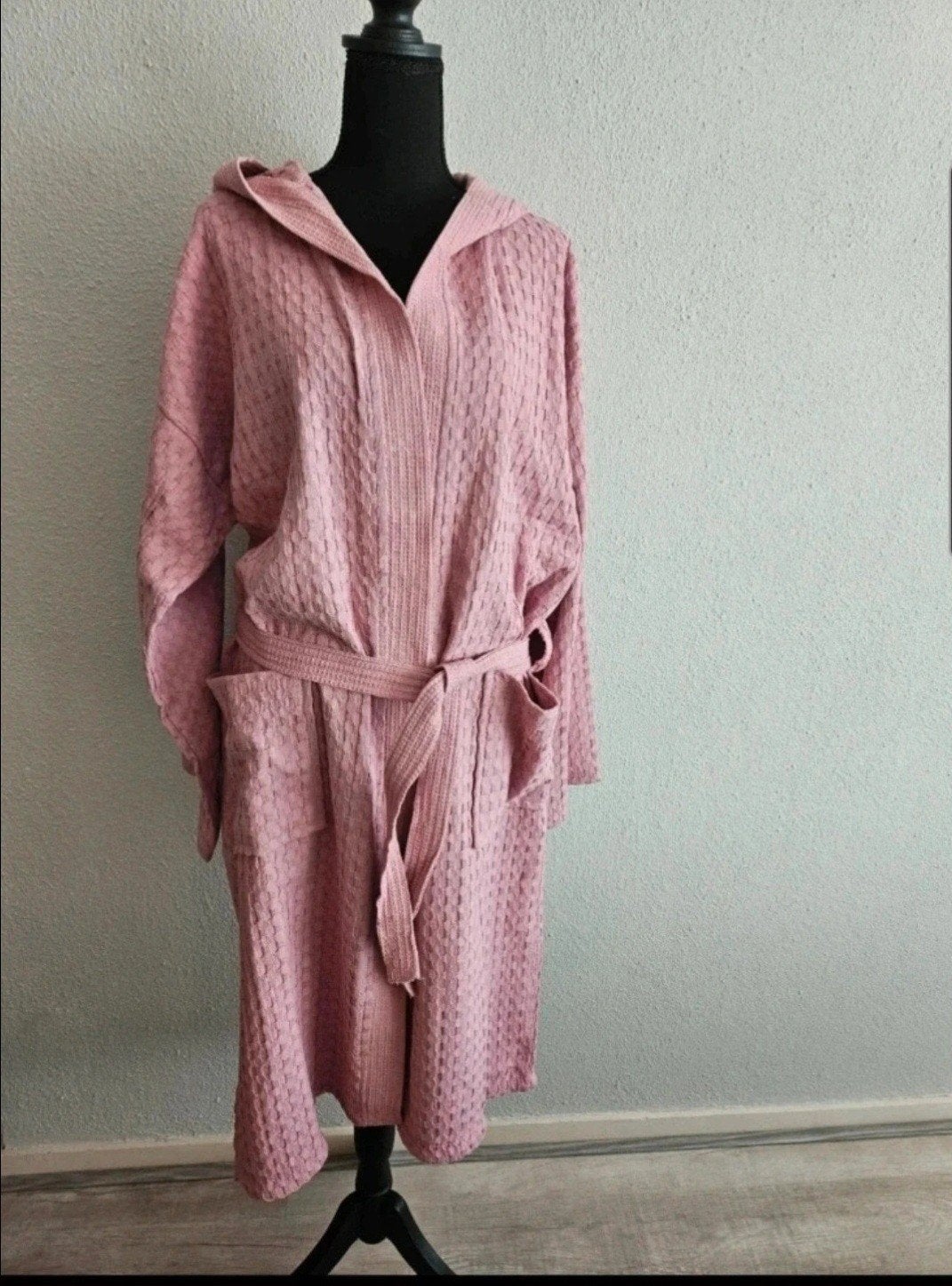 Roze badjas met capuchon - Re Sole Big Waffle, Re Sole, Ophalen of Verzenden, Nieuw