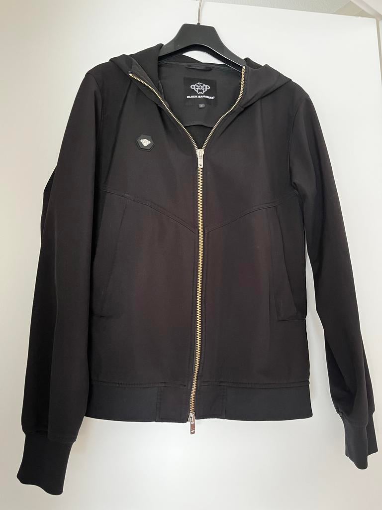 Zwarte Black Bananas jas met capuchon, herenmaat M, Ophalen of Verzenden, Gedragen, Maat 48/50 (M), Zwart
