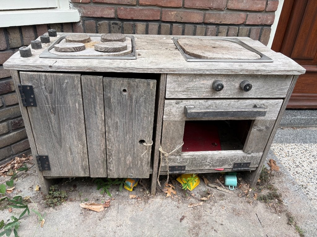 Modderkeuken, Ophalen, Gebruikt, Hout, Speelkeuken