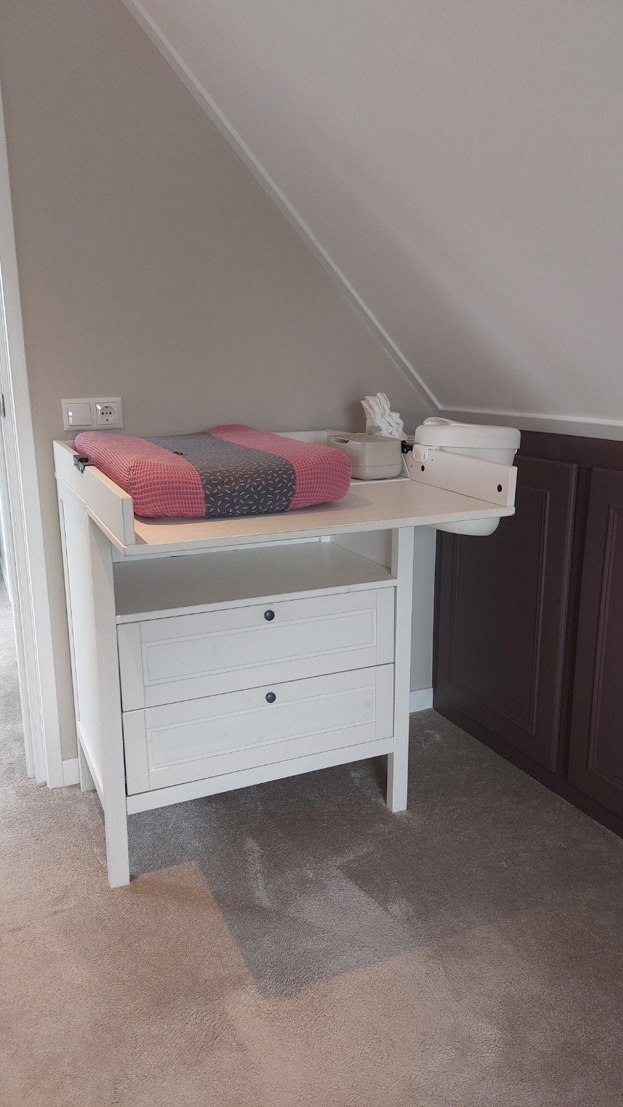 ikea Witte Commode met inklapbaar Blad en Lades, Ophalen, Gebruikt, 50 tot 70 cm, 75 tot 100 cm