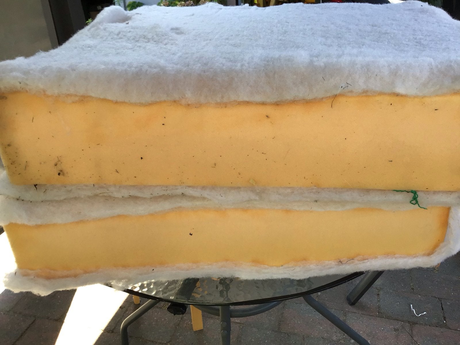 2 Schuimrubber kussens 75x75x20cm, Ophalen, Overige materialen, Gebruikt, 75 tot 100 cm