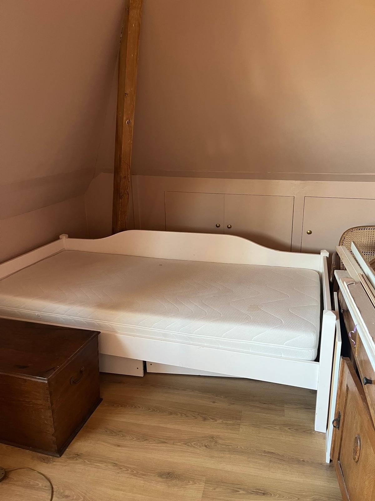 Gratis 1 persoonsbed, exclusief matras, Ophalen, 90 cm, Eenpersoons, Wit