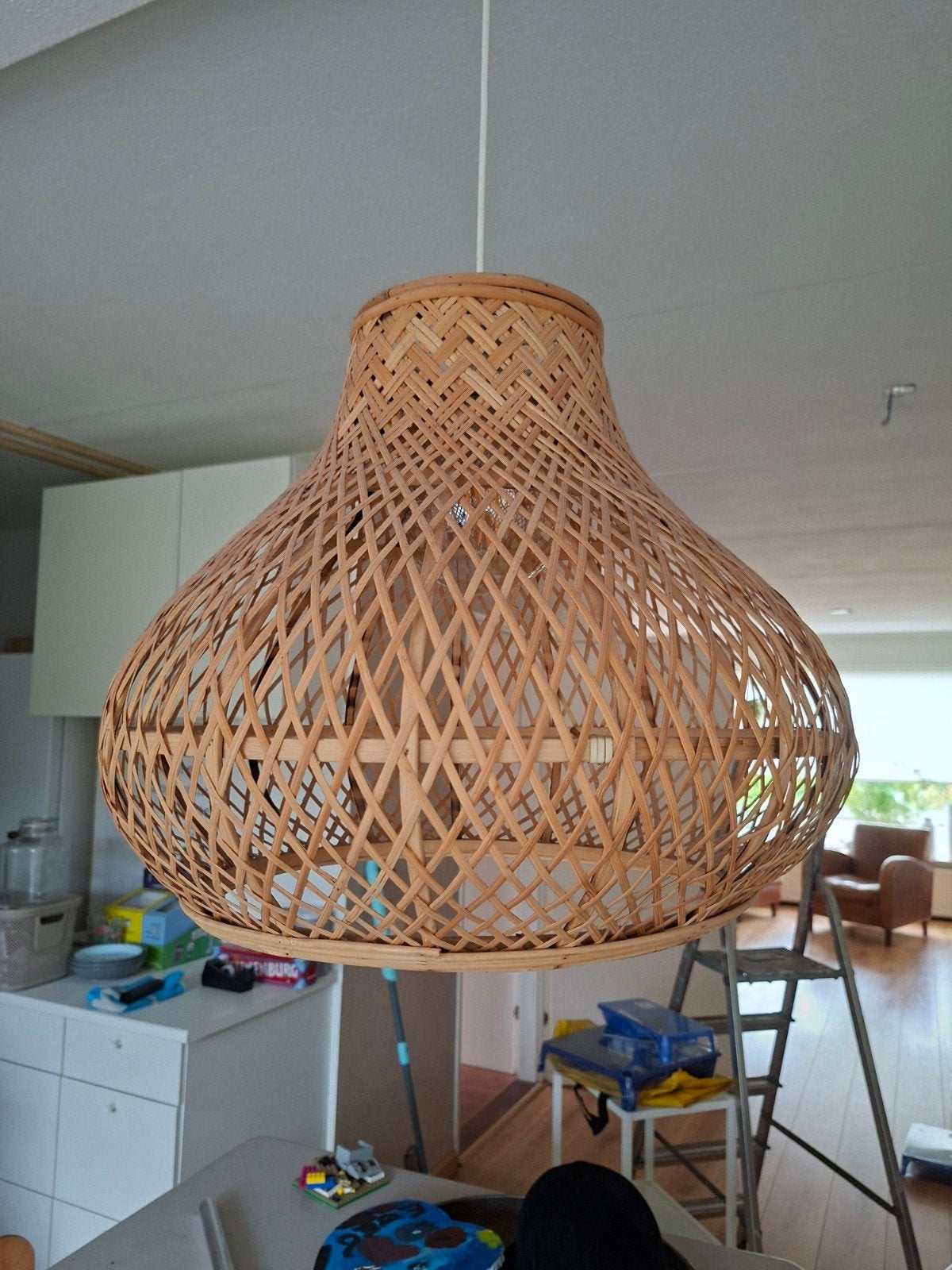 2x Rotan hanglamp Kwantum - Zo goed als nieuw, Verzenden, Zo goed als nieuw, Natuurlijk materiaal