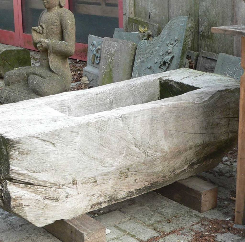 Oude waterbak ls4 TEAK HOUT bak Tuin Trog GERESERVEERD, Ophalen, Gebruikt, Zandstraat 1c, Info@devriesantiek.nl