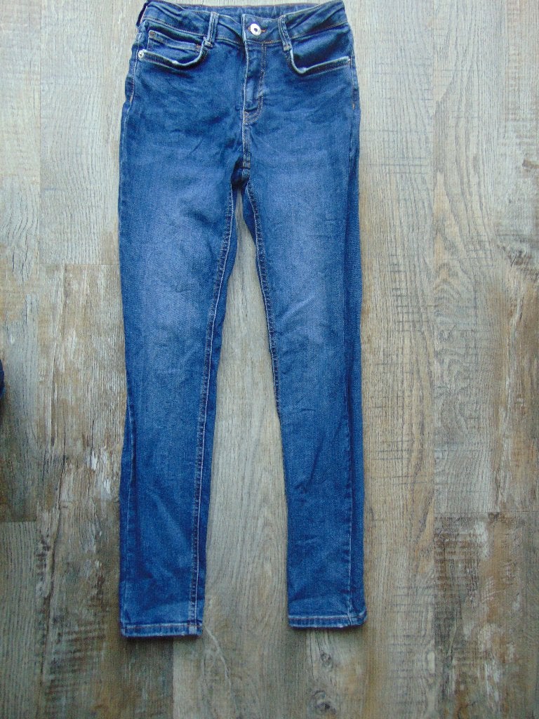 Jill lange broek blauw spijkerbroek JM maat 158 high waist, Broek, Gebruikt, Meisje, Ophalen of Verzenden