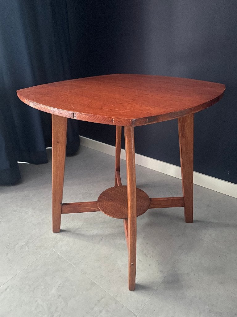 Vintage bijzettafel, Gebruikt, 55 tot 75 cm, Hout, Ophalen