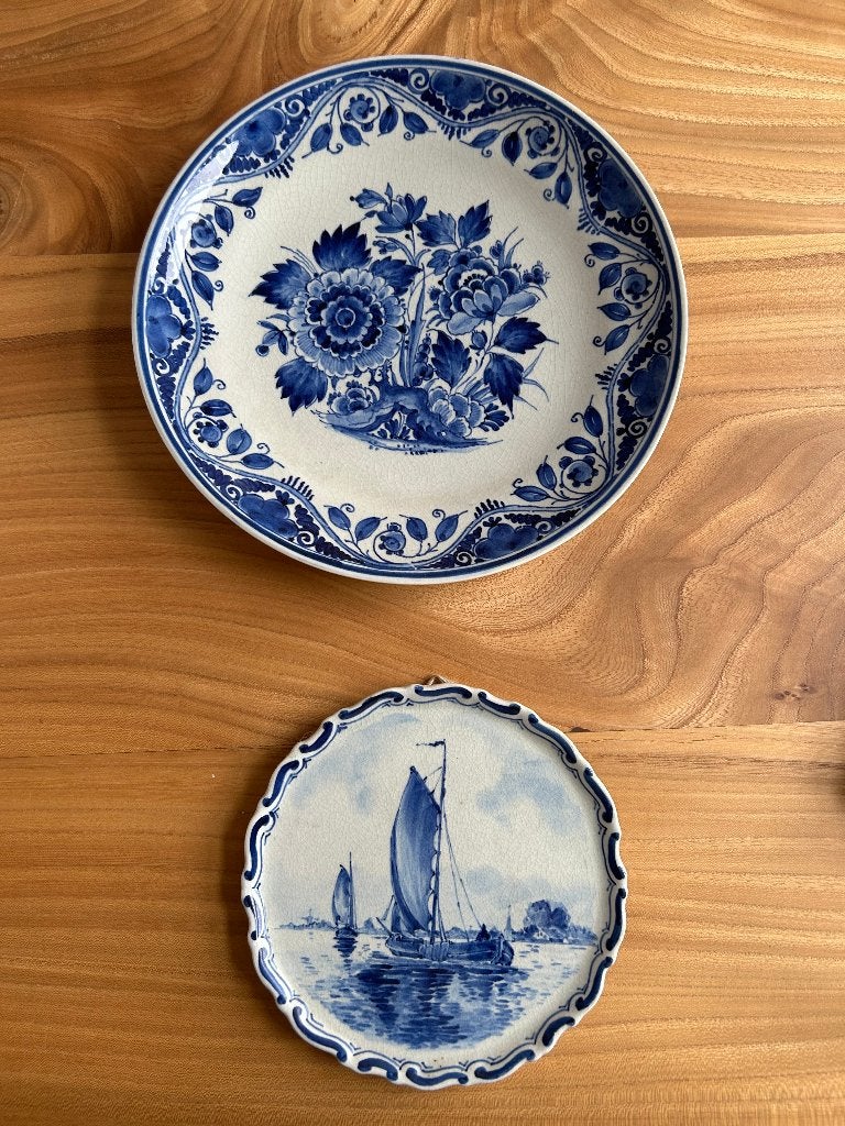 Set van 2 Delfts Blauwe sierborden, Ophalen