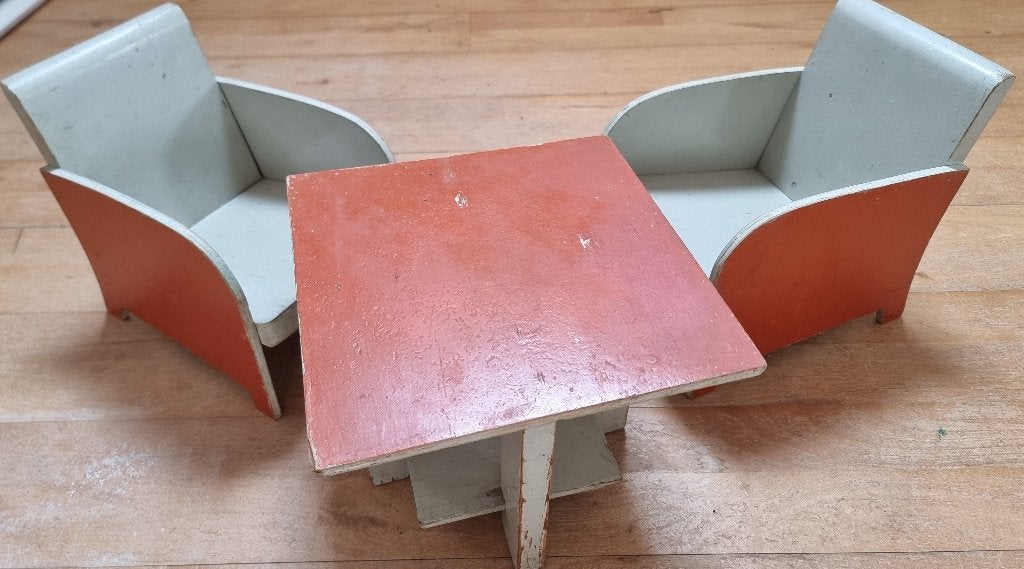 Jaren 50 miniatuur meubels, voor poppen(?), Verzamelen, Poppenhuizen en Toebehoren, Ophalen of Verzenden, Gebruikt, Poppenhuis