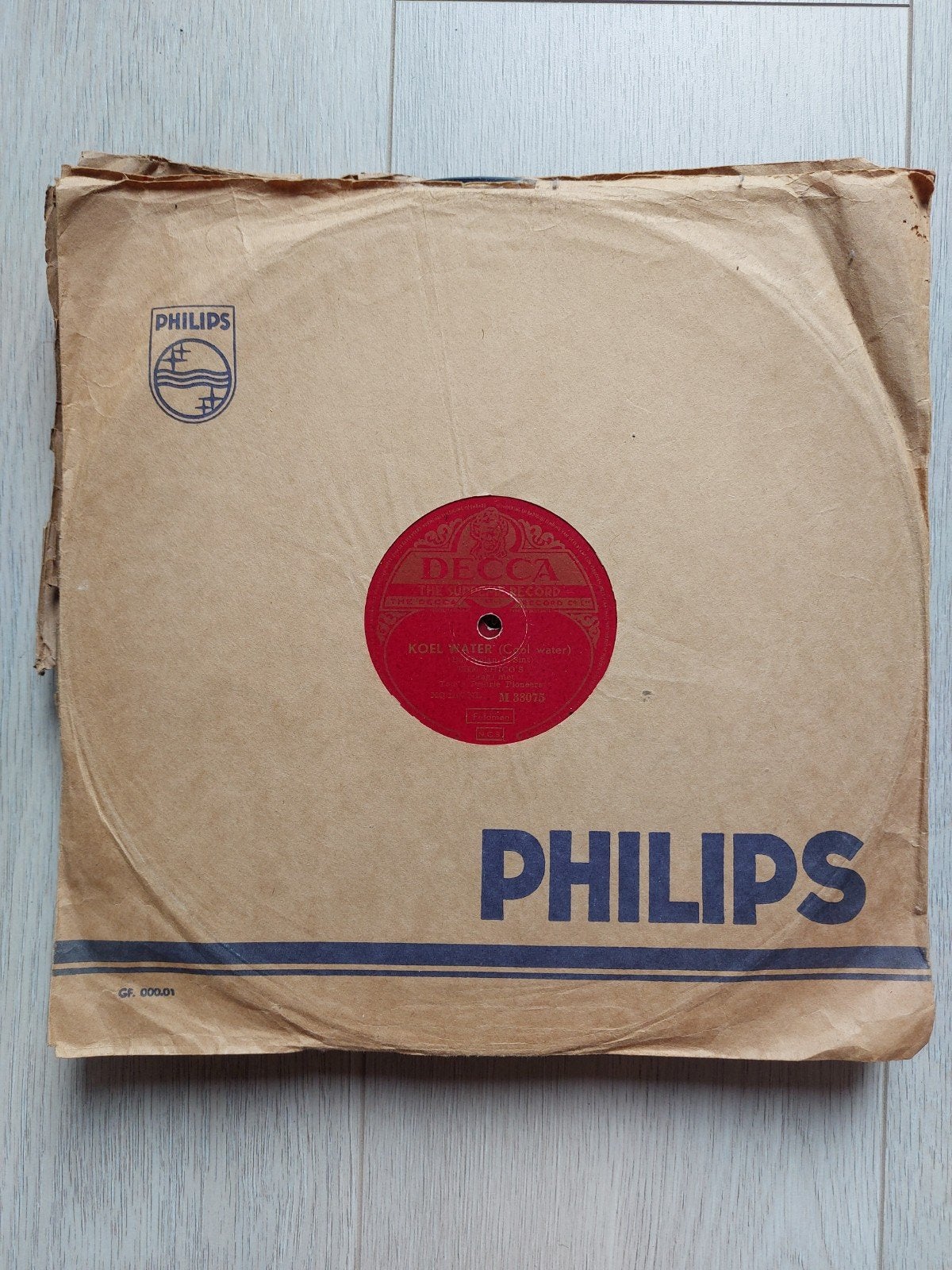 Oude Decca 78 toeren plaat - Koel Water (Cool Water), Cd's en Dvd's, Ophalen, Gebruikt, Single, Inclusief doosje