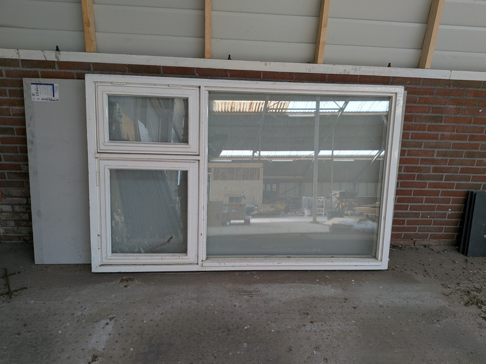 Hardhouten kozijn met thermopane, 2000x1250, Ophalen, Gevelraam of Ruit, Gebruikt, 120 tot 160 cm