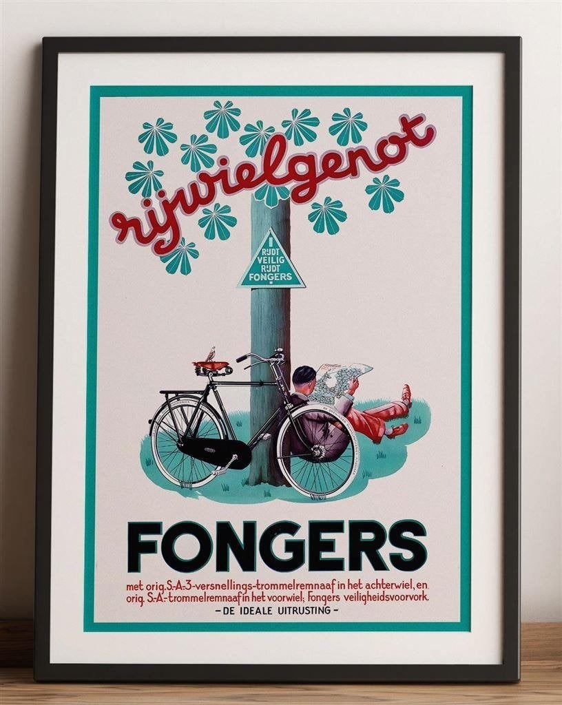 FONGERS Fietsen Nostalgische Affiche Fiets Poster, Verzenden, Nieuw