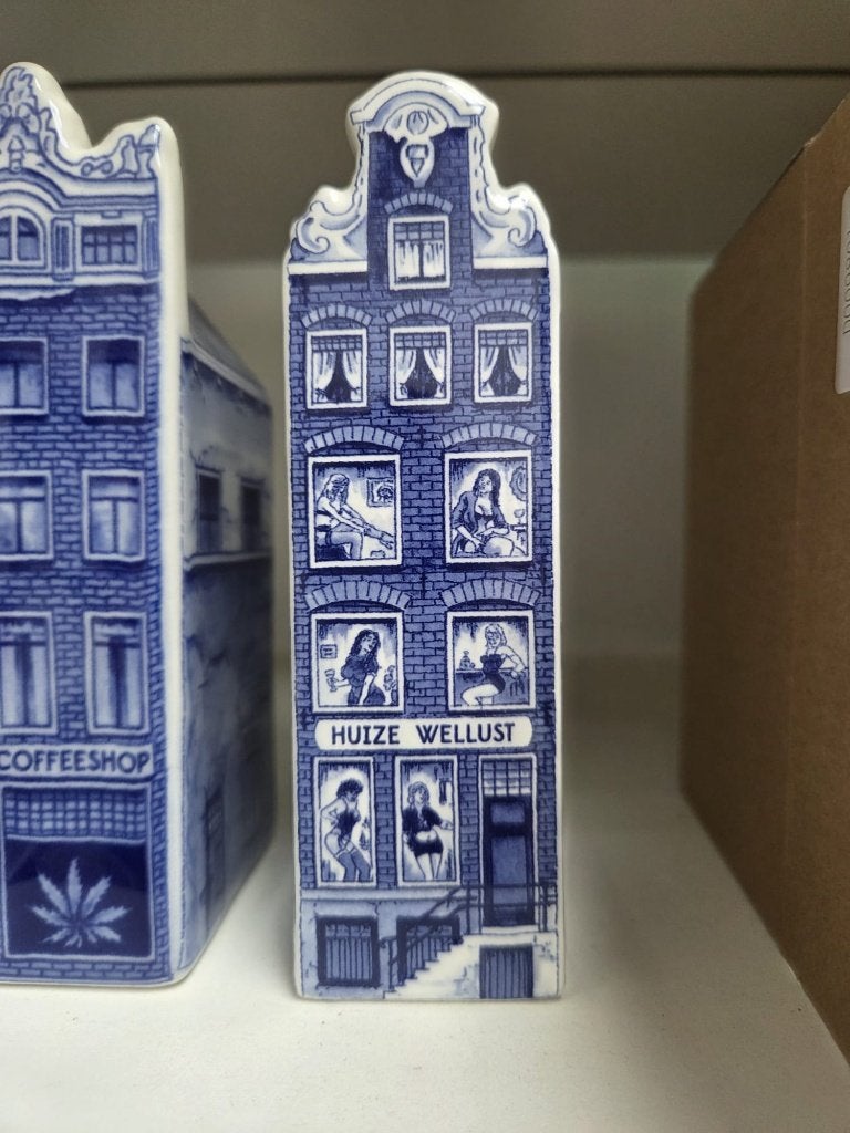 Heinen Delfts Blauw grachtenpandje 'Huize Wellust', Blauw, Ophalen of Verzenden, Klassiek, Info@heinendelftsblauw.nl