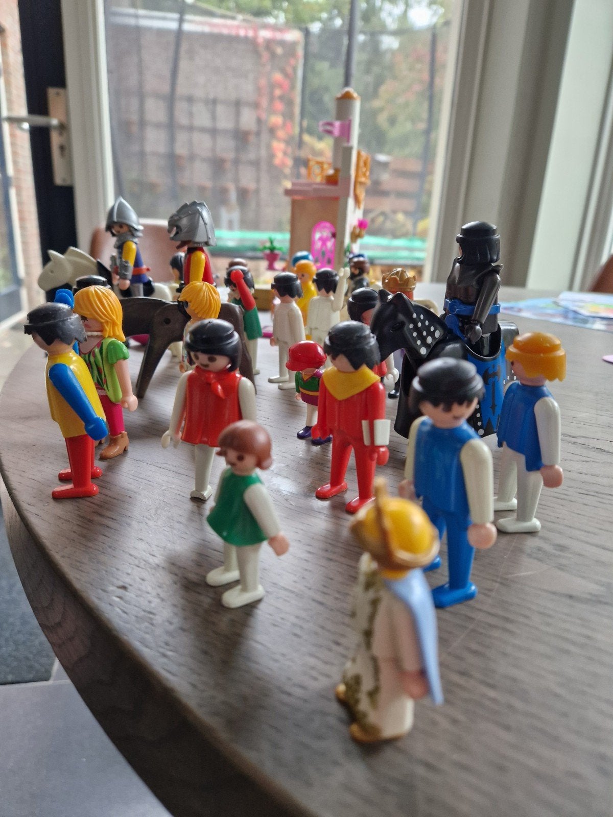 Grote Playmobil set: 26 poppetjes, kasteel, paarden & meer, Gebruikt, Losse onderdelen, Figuren, Historisch