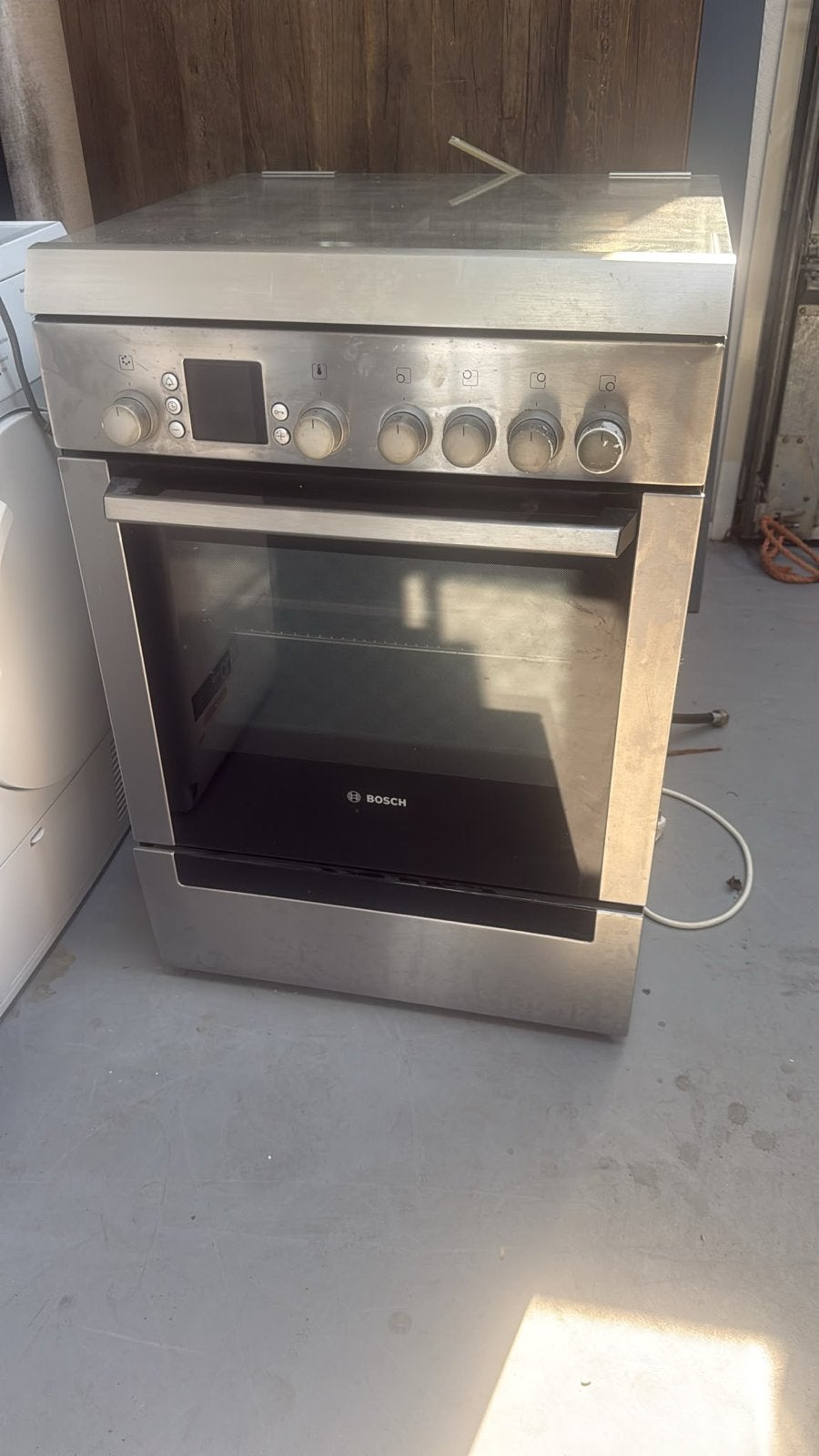 Bosch Vrijstaand Gasfornuis met Oven - RVS, Ophalen, Gebruikt, ., 60 cm of meer
