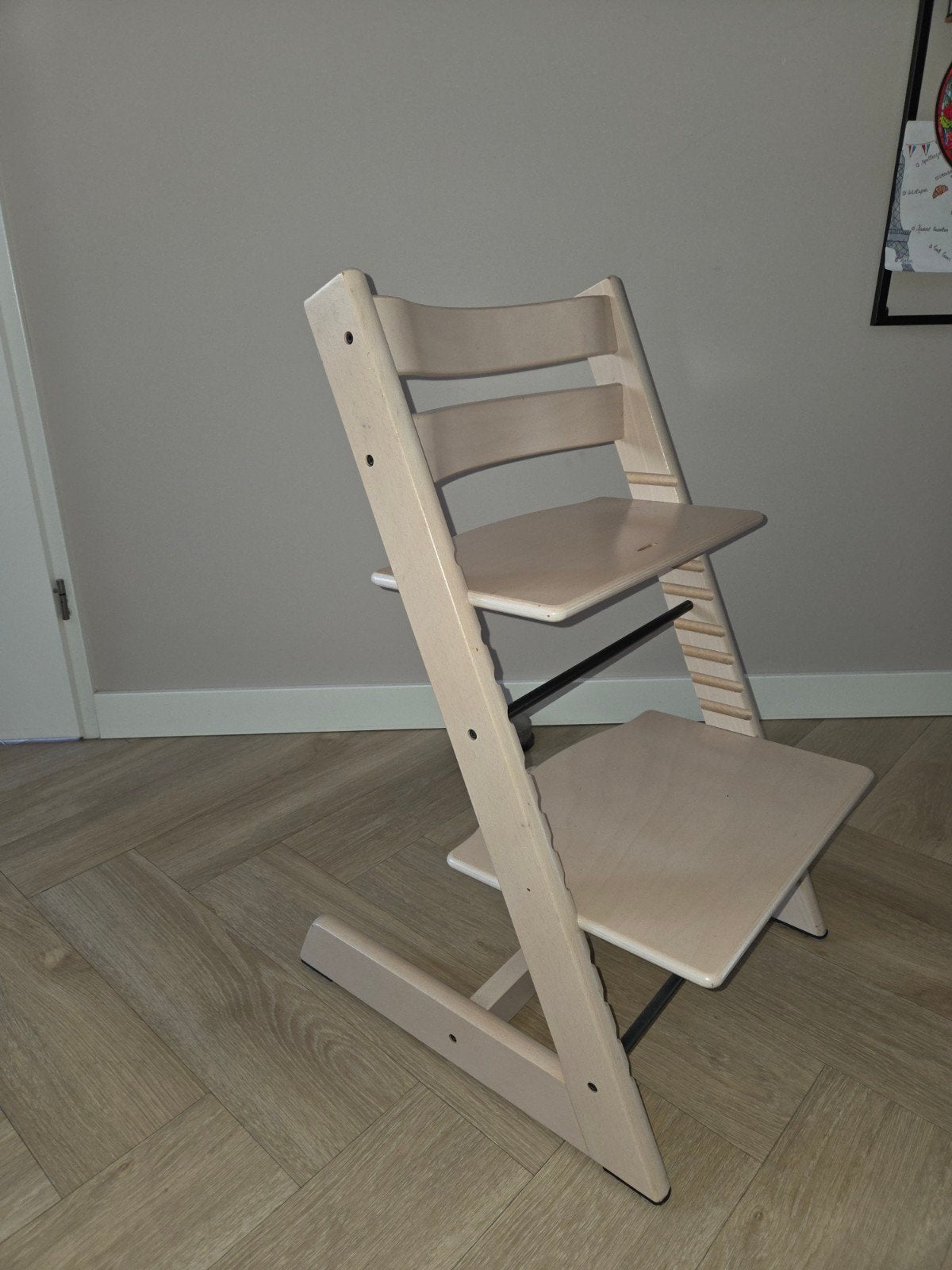 Stokke Tripp Trapp meegroeistoel - Licht eiken, gegraveerd, Ophalen, Gebruikt, Meegroeistoel