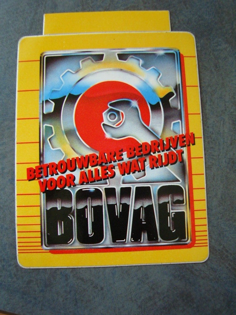 sticker BOVAG betrouwbare bedrijven voor alles wat rijdt, Ophalen, Zo goed als nieuw