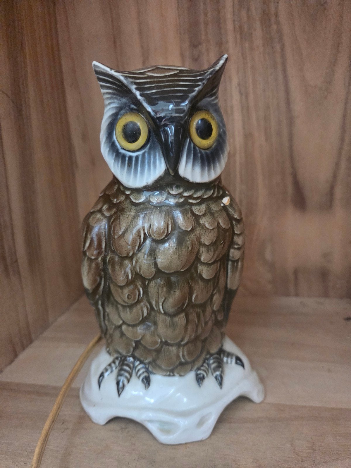 Vintage Uil Lamp - Keramiek Nachtlampje, Antiek en Kunst, Ophalen of Verzenden