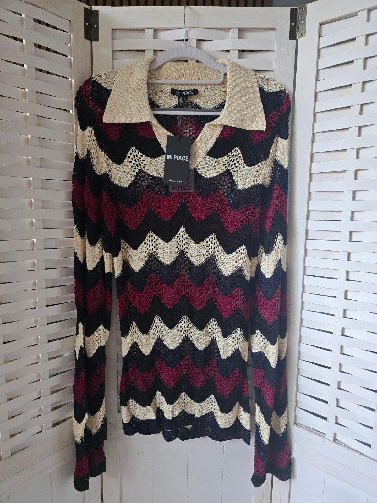 Nieuw mi piace trui zigzag M, Kleding | Dames, Truien en Vesten, Ophalen of Verzenden, Nieuw, Blauw