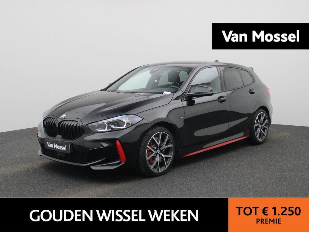 BMW 1 Reeks Hatch 128ti M-SPORT 266PK | LEDER | STOELVERWARM, Auto's, BMW, Bedrijf, Te koop, 1-Serie, Achteruitrijcamera, Airbags