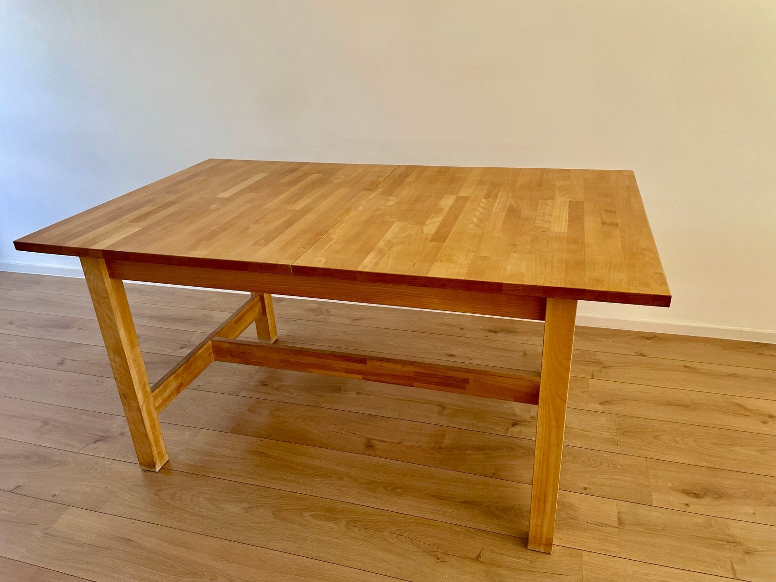 Uitschuifbare eettafel van massief hout - Ikea Norden, Ophalen, Gebruikt, 200 cm of meer, 50 tot 100 cm
