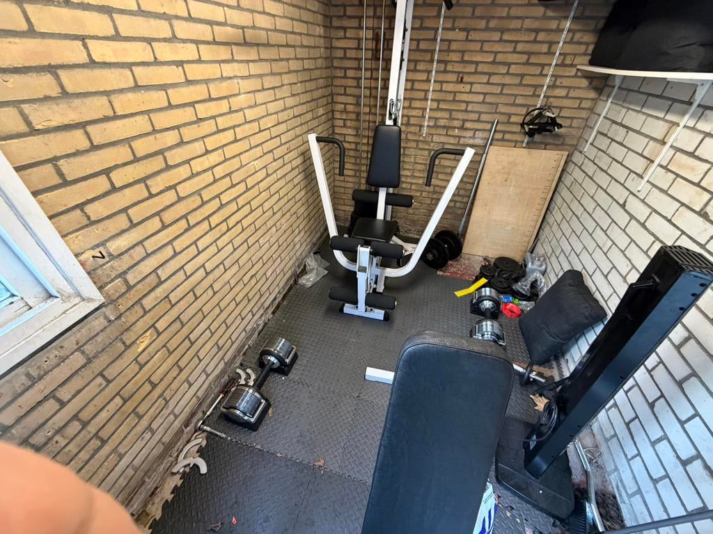 gym set, Sport en Fitness, Fitnessmaterialen, Ophalen of Verzenden, Zo goed als nieuw, Fitnessbank