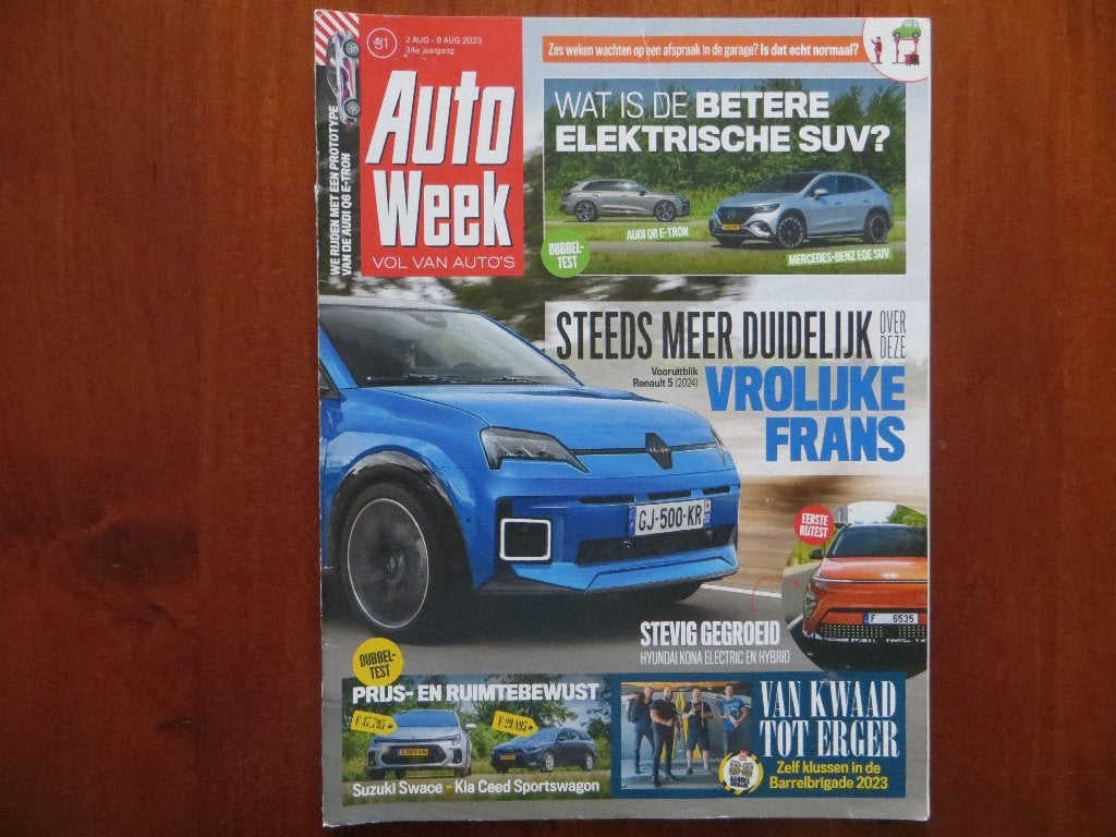 Autoweek 31 2023 Renault 5 vooruitblik, Audi Q8 E-Tron, EQ, Ophalen of Verzenden, Nieuw, Audi