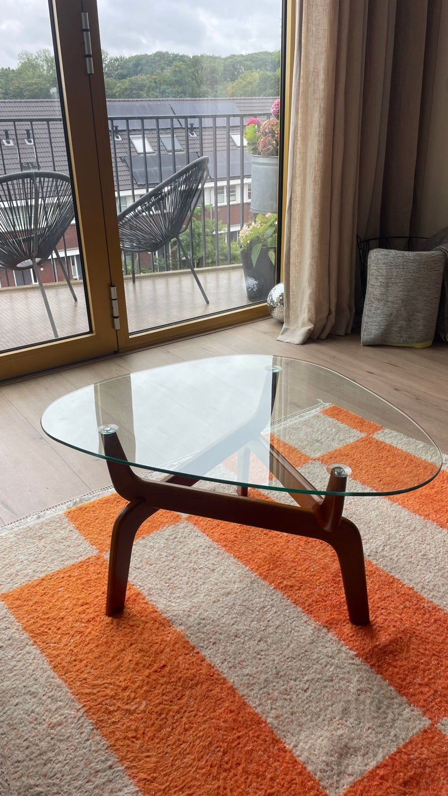 Kwantum Japandi bijzettafel, Huis en Inrichting, Tafels | Salontafels, Ophalen, Gebruikt, 50 tot 100 cm, Rond
