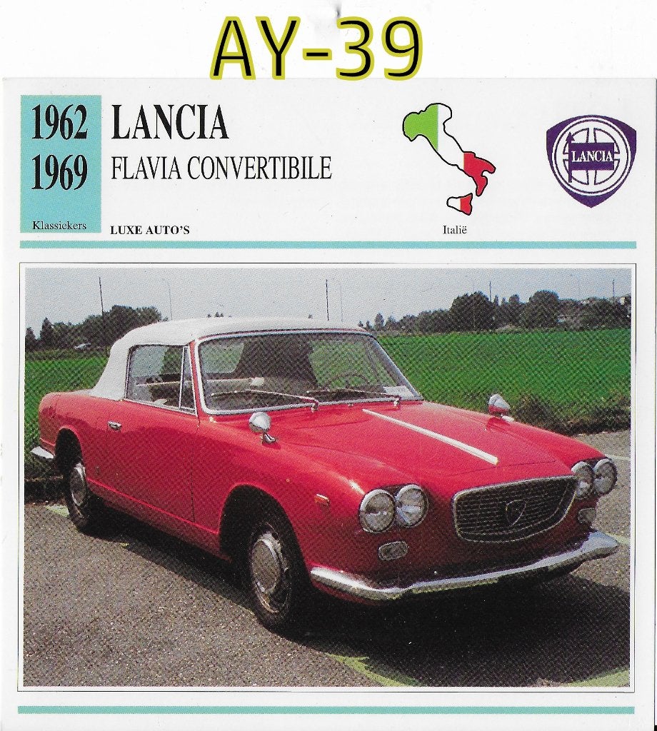 Ay-39 autokaart - lancia flavia (1962 / 1968 ), Ophalen of Verzenden, Zo goed als nieuw, Auto's