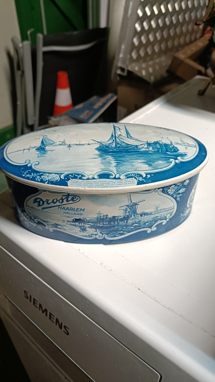 Vintage Droste Haarlem blik met Hollandse taferelen, Ophalen of Verzenden
