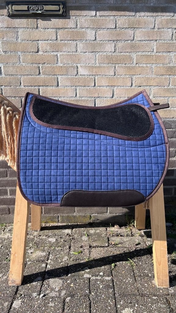 Grandeur Nieuw Dekje met inlages blauw, Full (L), Overige merken, Ruggengraat vrij, Zadeldekje