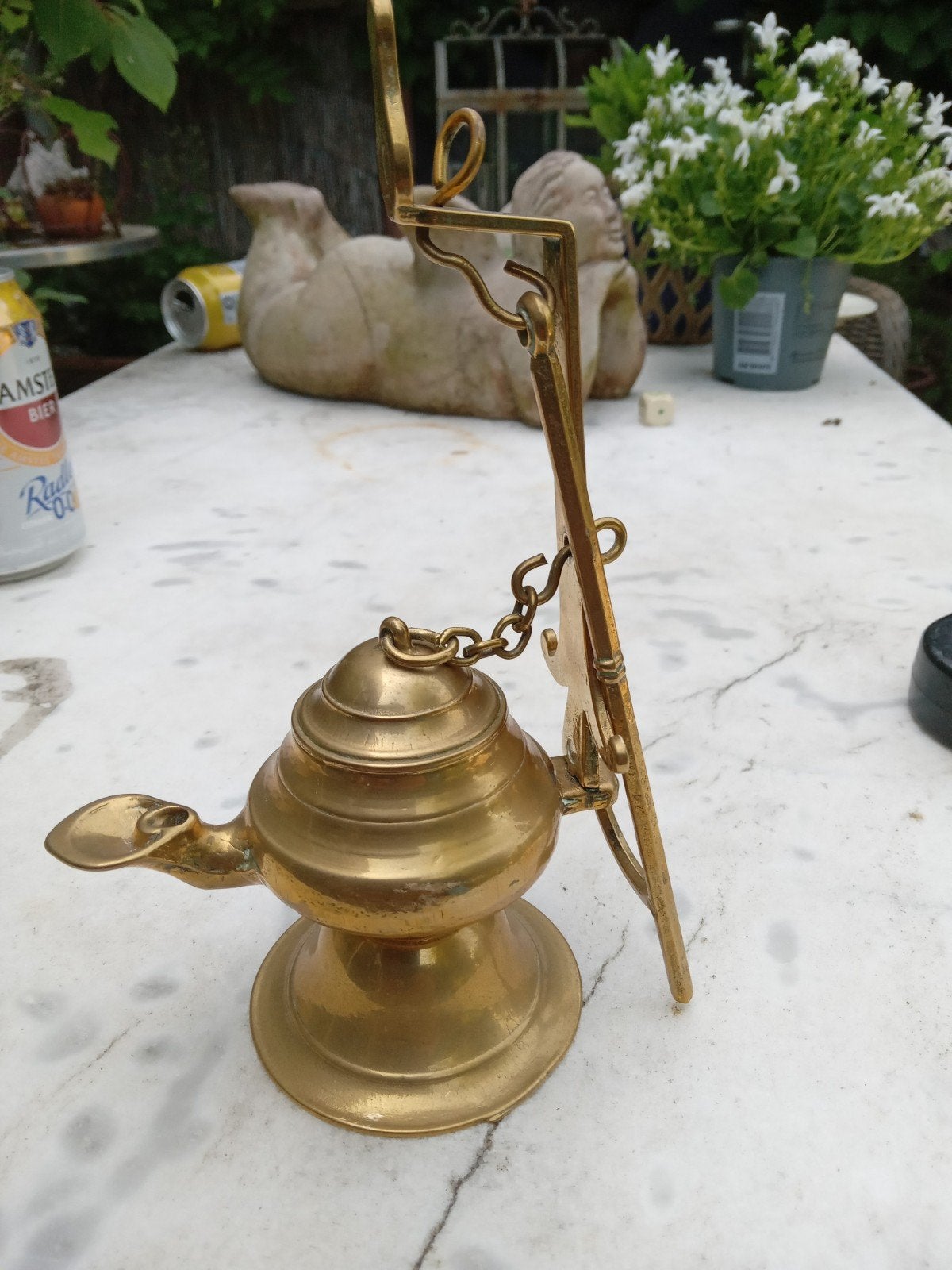 Koper offer olie lampje., Antiek en Kunst, Antiek | Koper en Brons, Ophalen of Verzenden