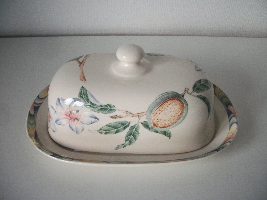 Botervloot - Fruit Ecru Groen - 20 x 7 cm - Barratts, Huis en Inrichting, Keuken | Servies, Ophalen of Verzenden, Gebruikt, Porselein