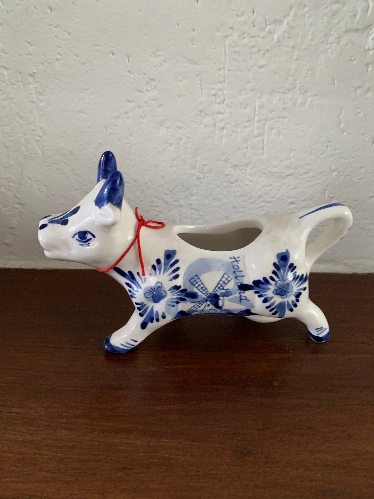 Delfts blauw koe melkkan met belletje - Handpainted Holland, Ophalen of Verzenden
