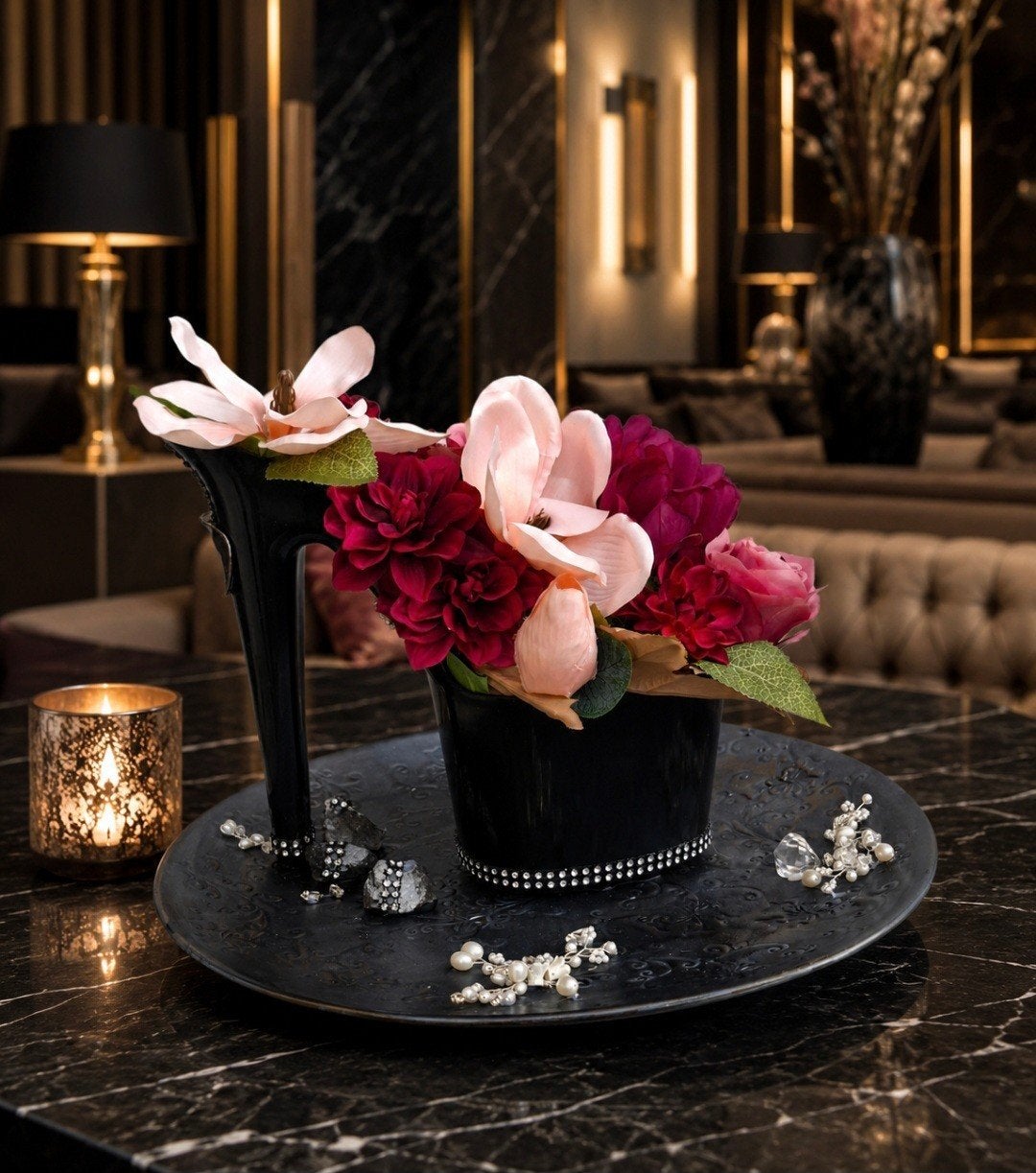 Luxe Zijden Bloemstuk | Chique Woondecoratie | Chic 

De e, Ophalen, Nieuw