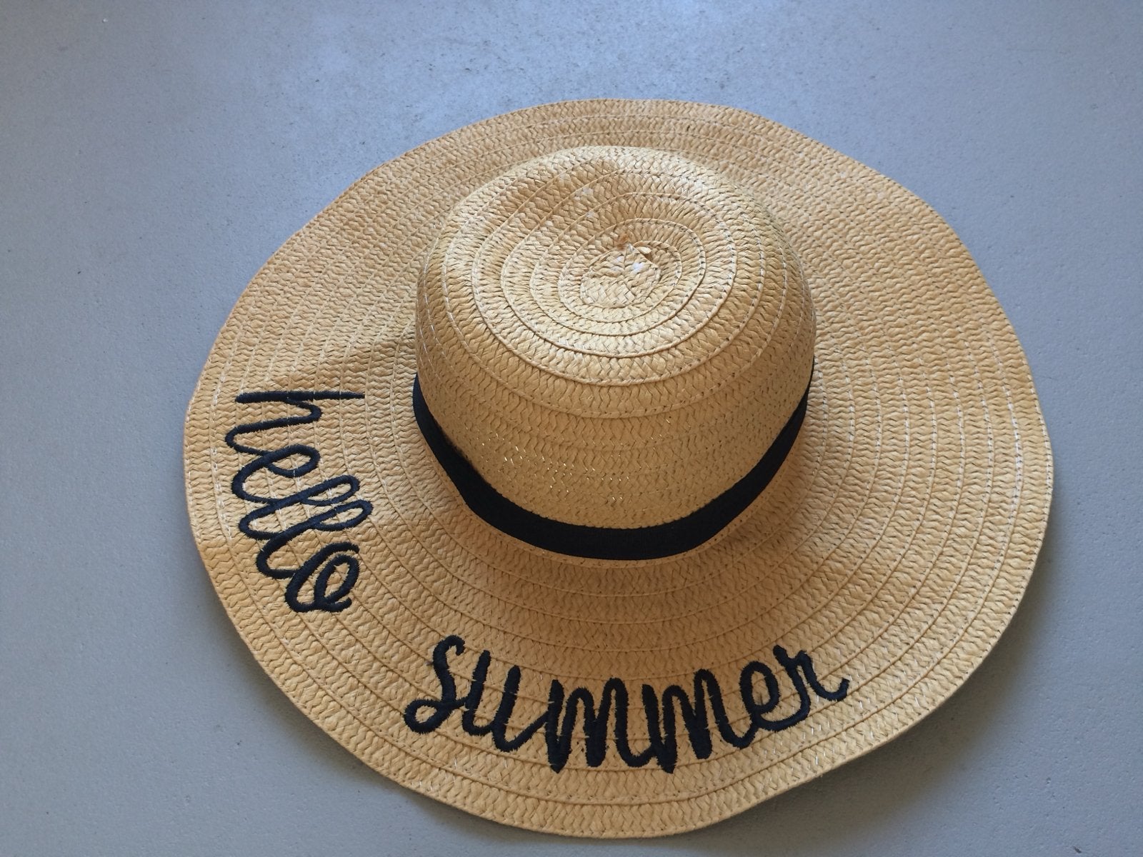 Strohoed "Hello Summer" - Maat M (57cm), Verzenden, Nieuw, Hoed