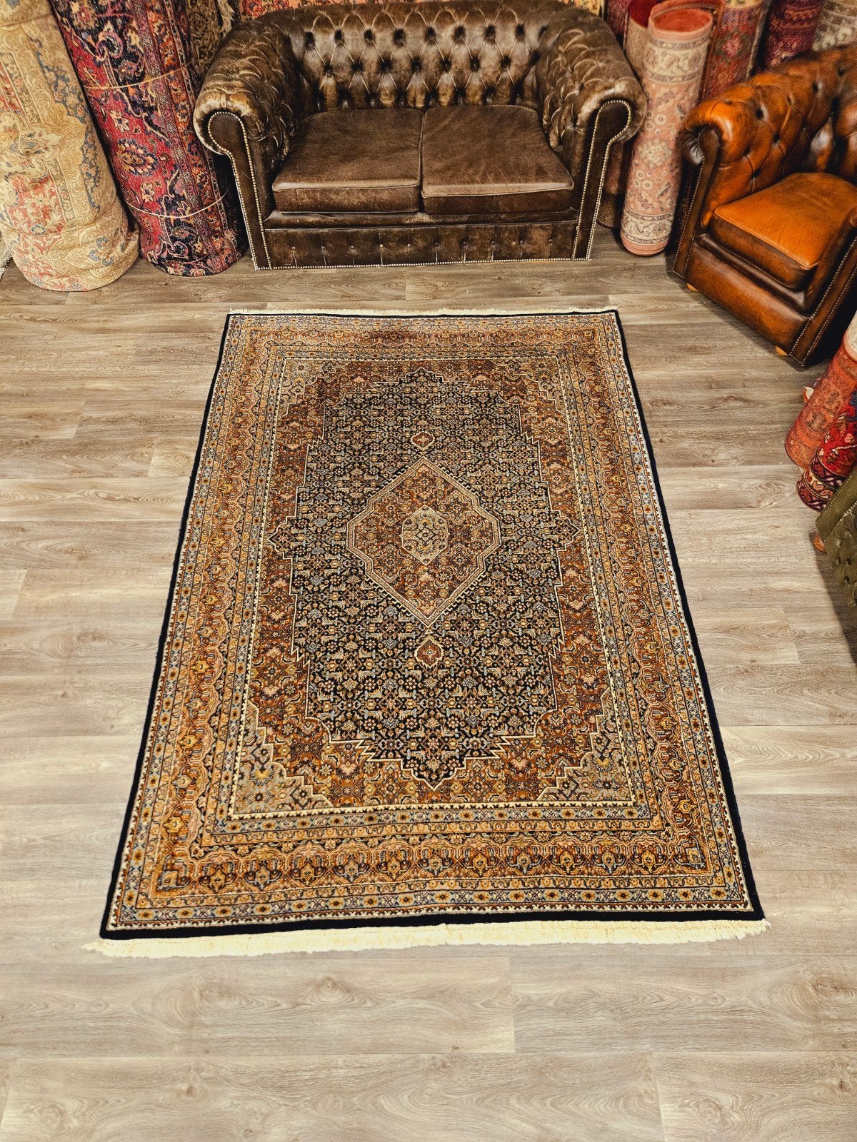 Perzisch Handgeknoopt Bidjar Tapijt. 170 x 250, Perzisch, 150 tot 200 cm, 200 cm of meer, Ophalen of Verzenden