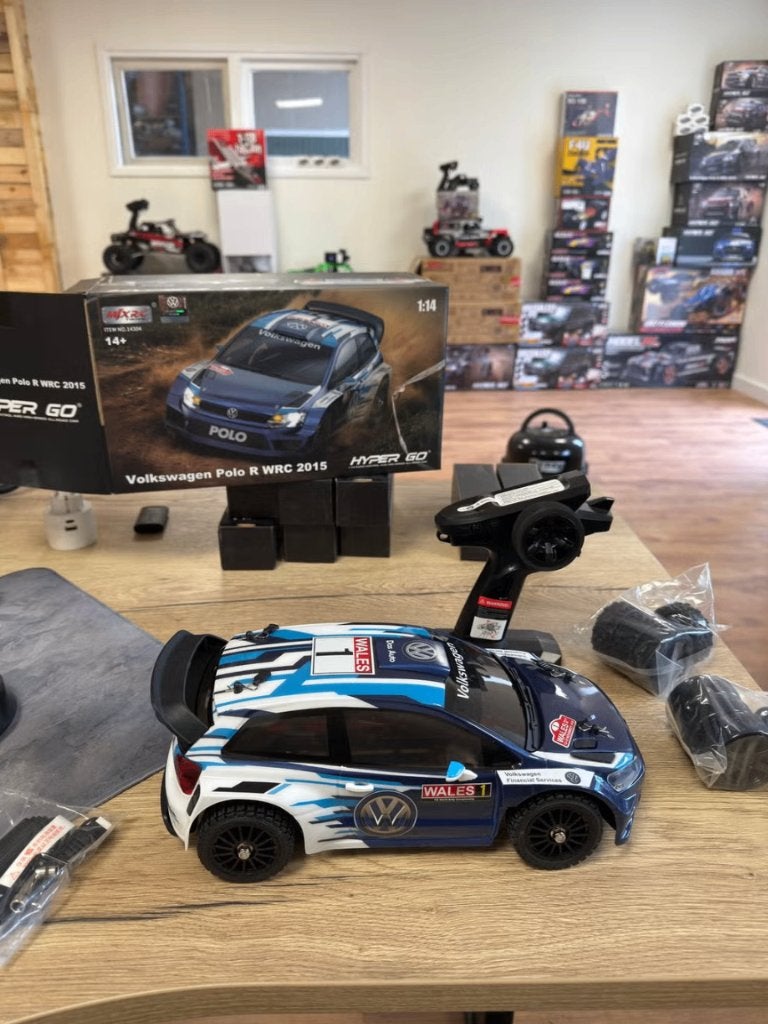 RC Volkswagen Polo WRC drift gyro geheel incl accu en lader, Schaal 1:14, Nieuw, Auto onroad, RTR (Ready to Run)