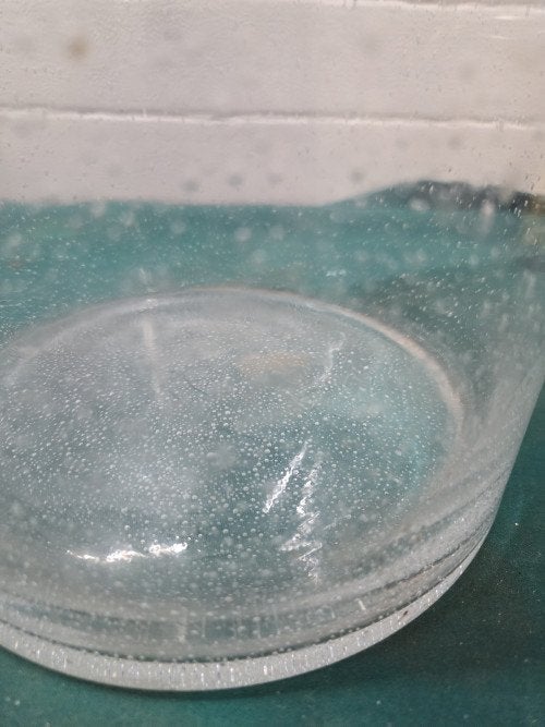 vaas cilinder van glas groot luchtbubbels, Ophalen of Verzenden