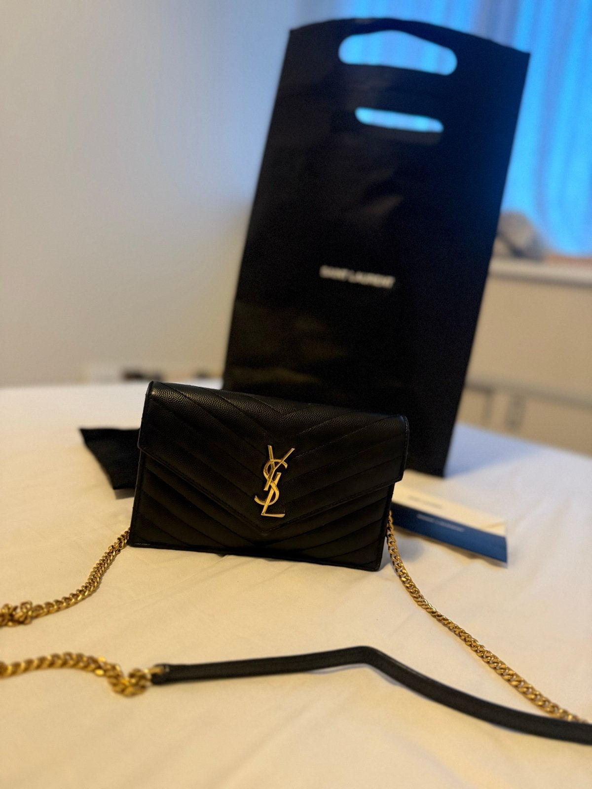 Saint Laurent YSL, Ophalen of Verzenden, Zo goed als nieuw, Zwart, Schoudertasje