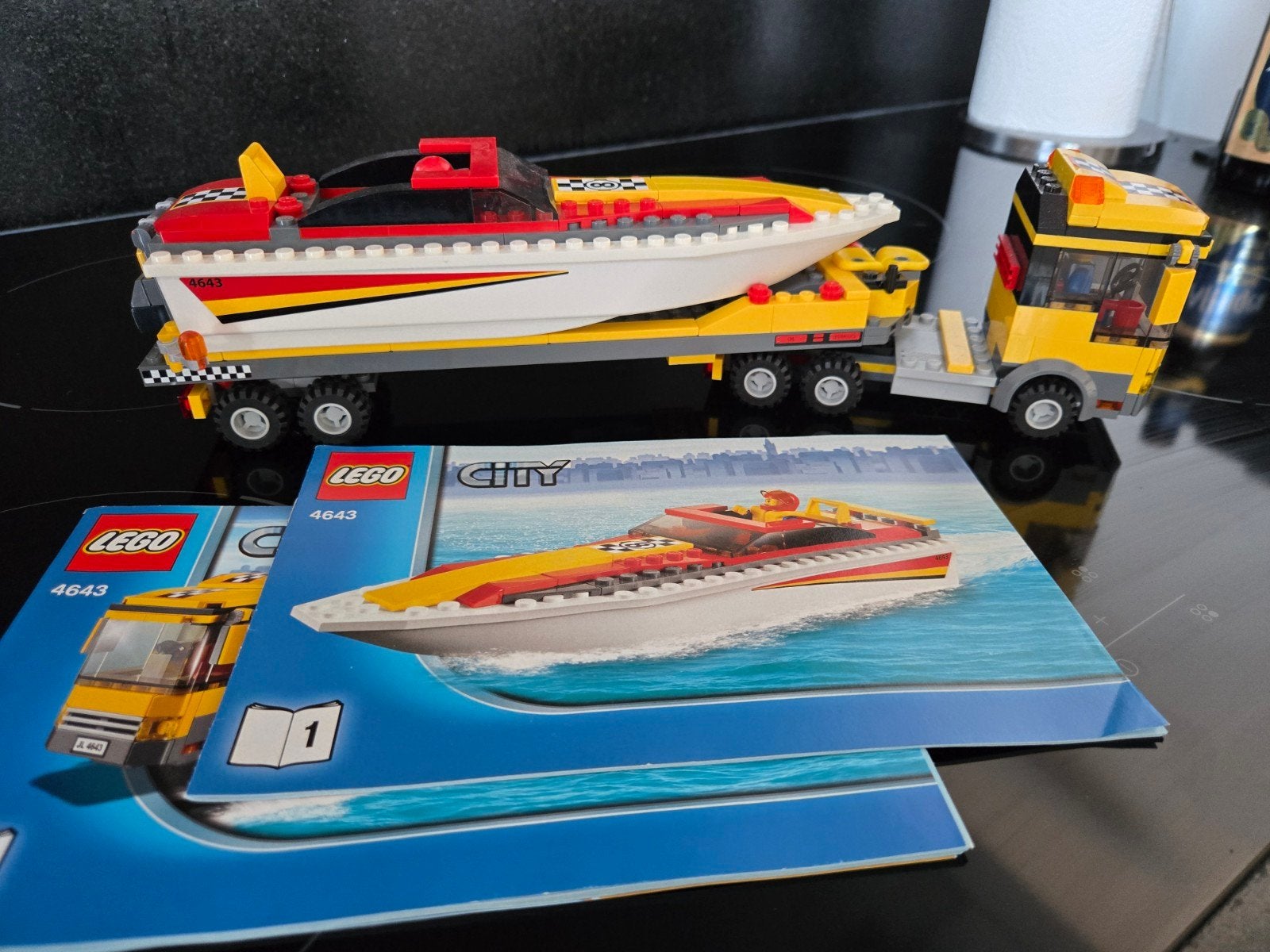 lego city motorboot transport 4643, Ophalen of Verzenden, Zo goed als nieuw