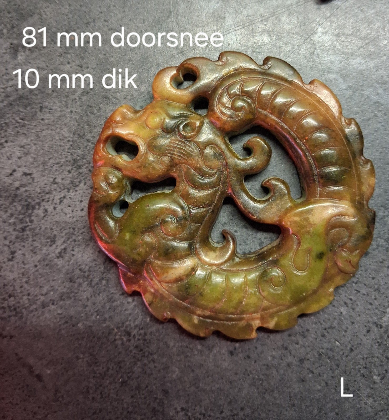 Chinees draakornament , amulet,       (L, China, Verzenden, Sieraad