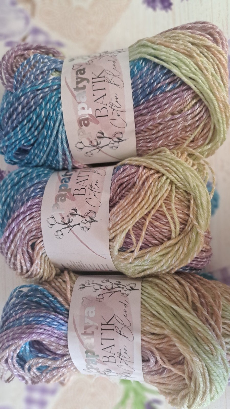Papatya Batik Cotton Blend Verloopgaren - 3 bollen, Hobby en Vrije tijd, Breien en Haken, Ophalen of Verzenden, Nieuw, Breien of Haken