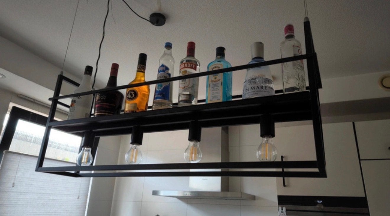 Moderne Grisela cage rack hanglamp voor eettafel/keukeneilan, Ophalen, Gebruikt, E27 (groot), Metaal