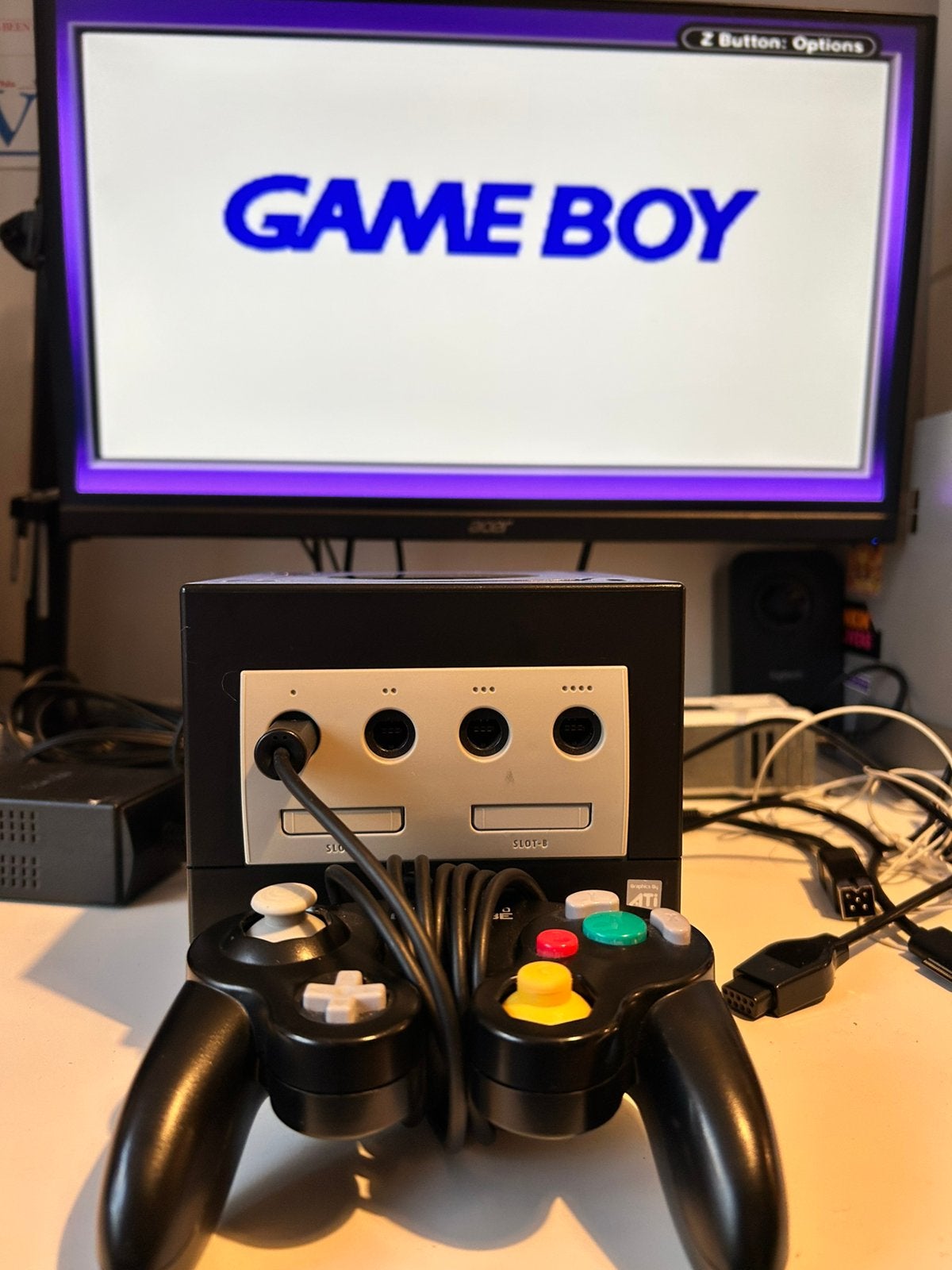 Nintendo Gamecube with Gameboy Player, disc, and controller, Verzenden, Zo goed als nieuw, Met 1 controller