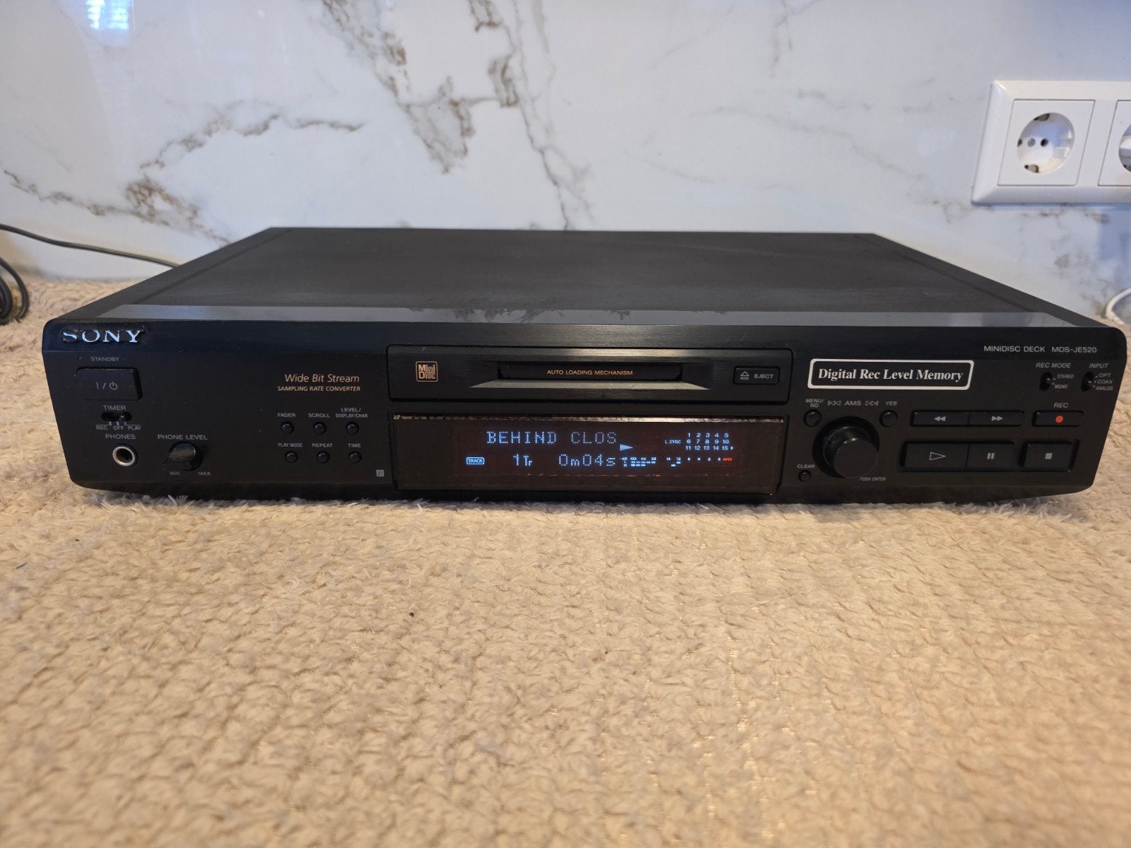 Sony MDS-JE520 MiniDisc Recorder / Deck – Perfect Werkend, Ophalen of Verzenden, Minidisc-speler