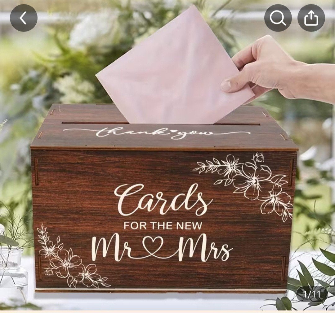 Nieuw ; Bruiloft Enveloppen Box - Mr & Mrs, Ophalen of Verzenden, Nieuw, Bruin, Accessoires