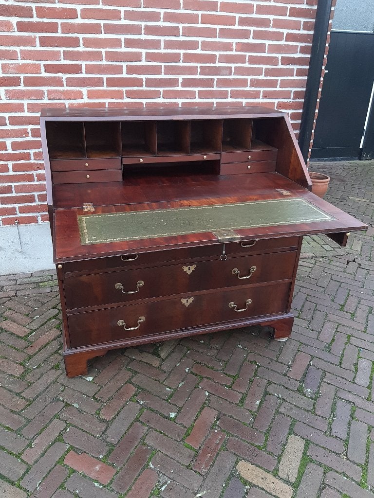 Prachtige Originele Engelse Schuine Klep Secretaire Buro, Antiek en Kunst, Antiek | Meubels | Kasten, Ophalen of Verzenden