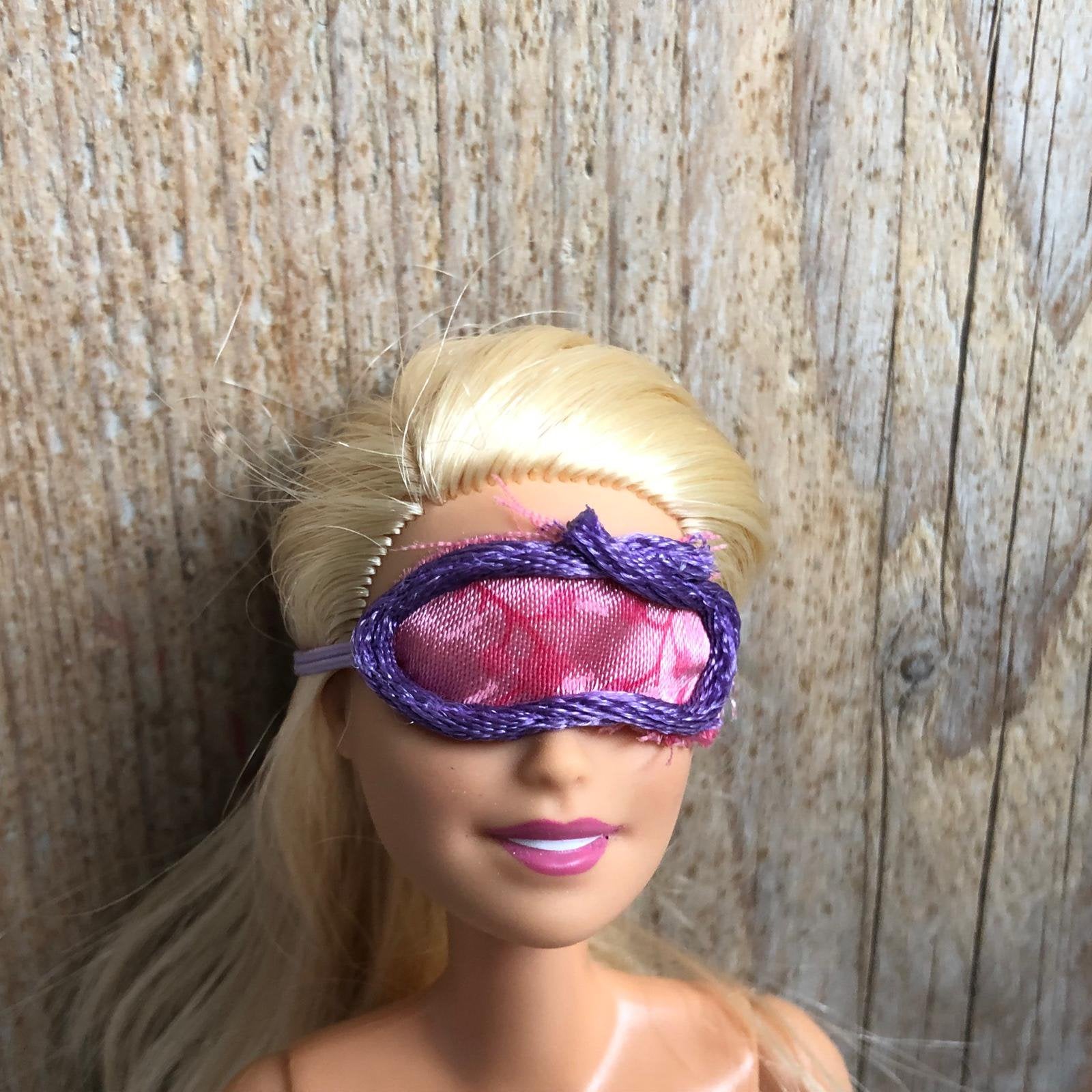 Slaap masker voor Barbie roze paars, Ophalen of Verzenden, Gebruikt, Barbie